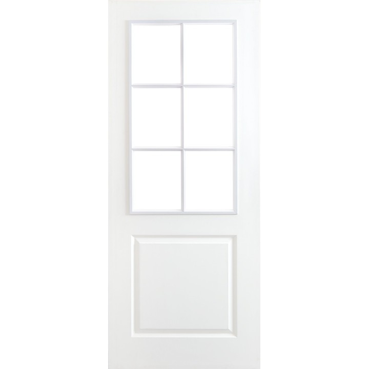 PORTE A PEINDRE DEUX PANNEAUX VITREE MDF Dors Cottage Unilac D2-4002