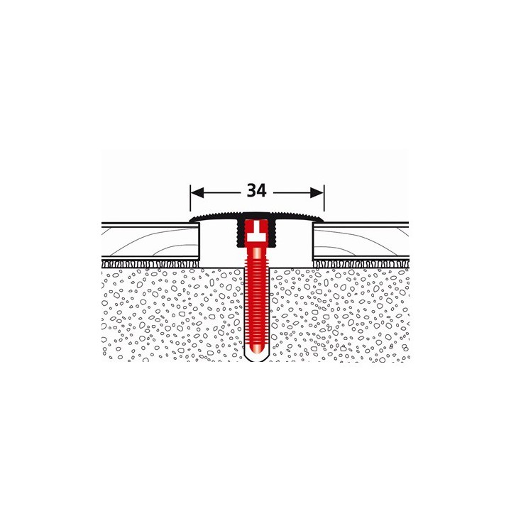 SEUIL PFE CLICK 588D (34 mm x 90 cm) - ALU/INOX
