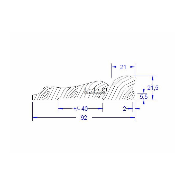 Kit chambranles chêne 22 x 90 mm mouluré
