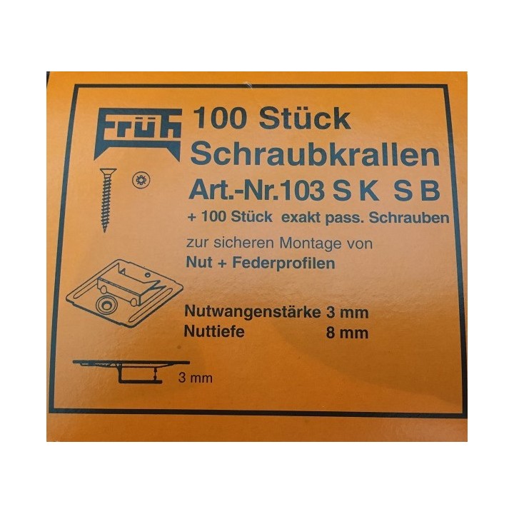 100 CLIPS 3 MM A VISSER - FRUH F103SKSB
