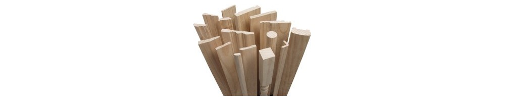 Bois profilés: planches de rive, moulures, quart de rond, corniches 